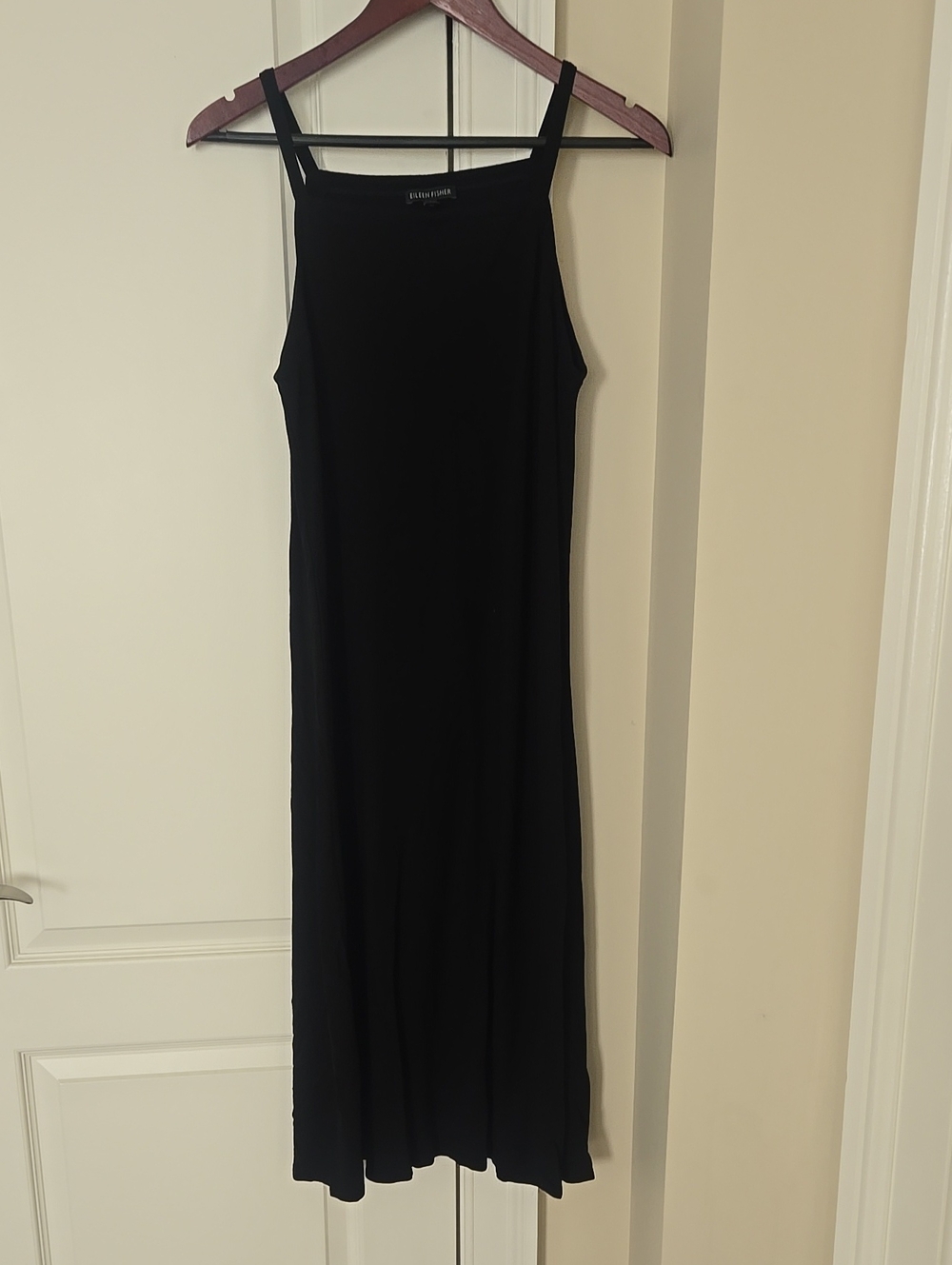 Banana Republic Black Midi Slip Dress with Slim Straps